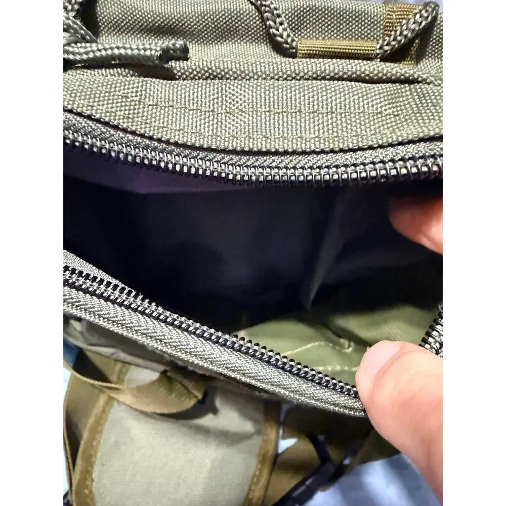 Olive green tactical sling bag, American flag patch, MOLLE webbing,New No Tags